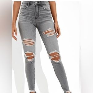 Light gray, American Eagle, size 8 jeans.